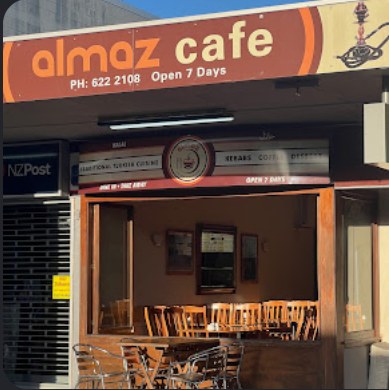 Almaz Cafe storefront on Onehunga Mall